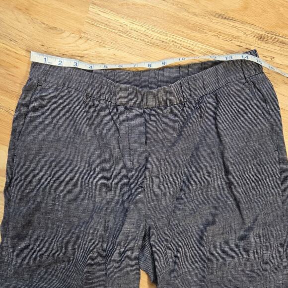 Trenery French Linen Cotton Size 12 Pants Blue Striped - Picture 7 of 9